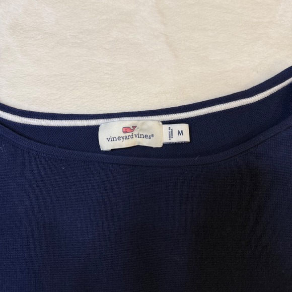 Vineyard Vines Women's Navy Blue Sailboat Knit Sweater Top Size M - Picture 3 of 8